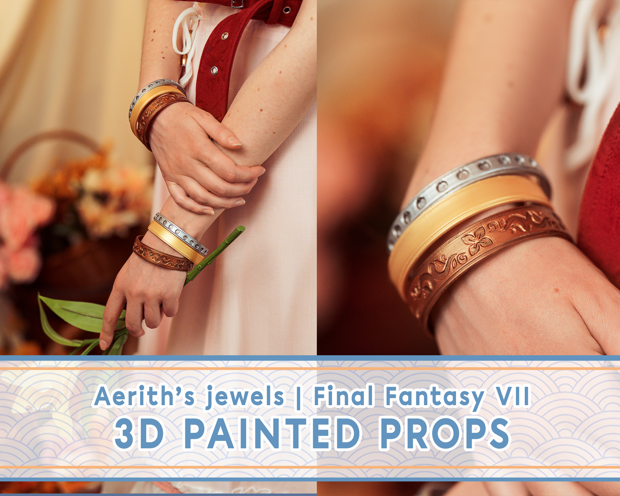 Aerith bracelets | Painted props