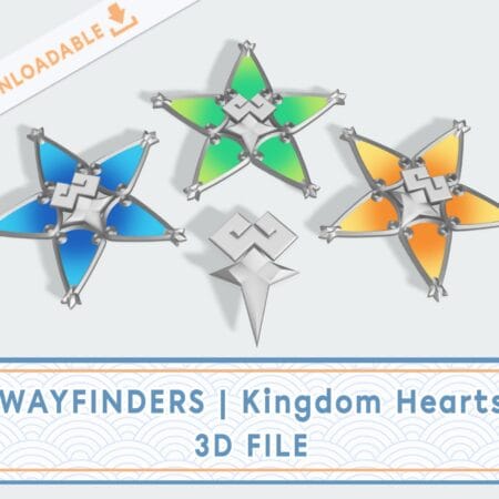 Aqua Wayfinder and brooch 3D file | Good-luck charm from Kingdom Hearts
