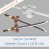 Genshin Impact Chiori's swords  | 3D Model file