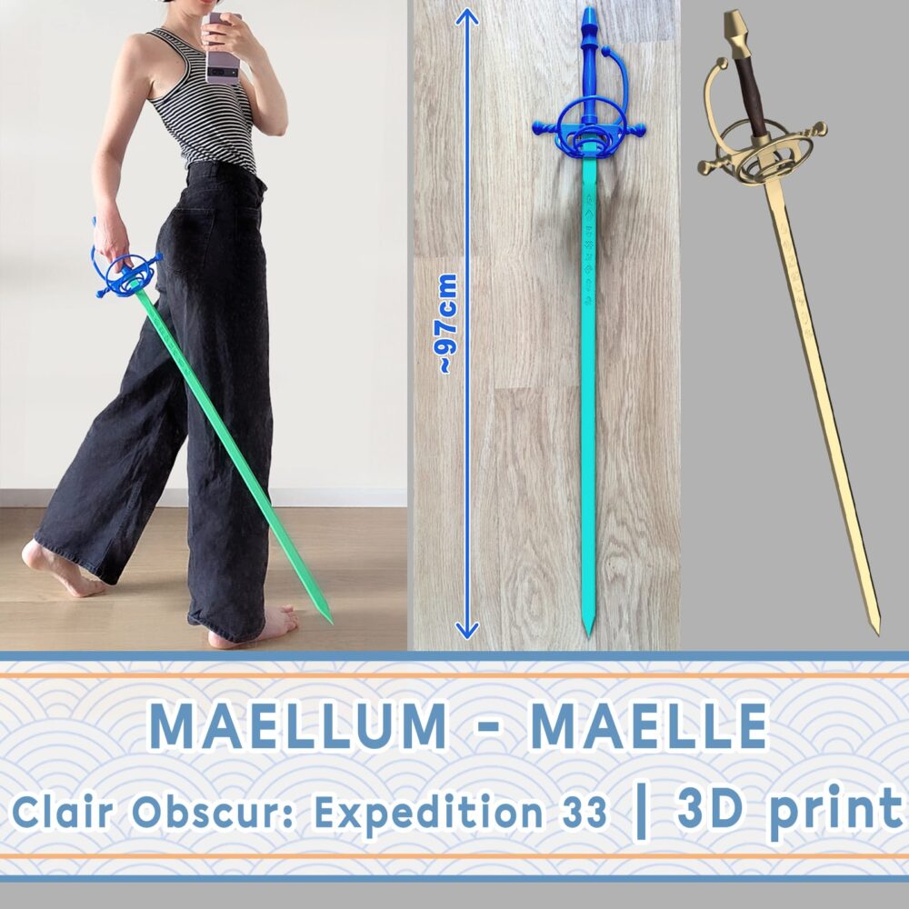 Maellum sword for Clair Obscur Expedition 33 cosplay | 3D print