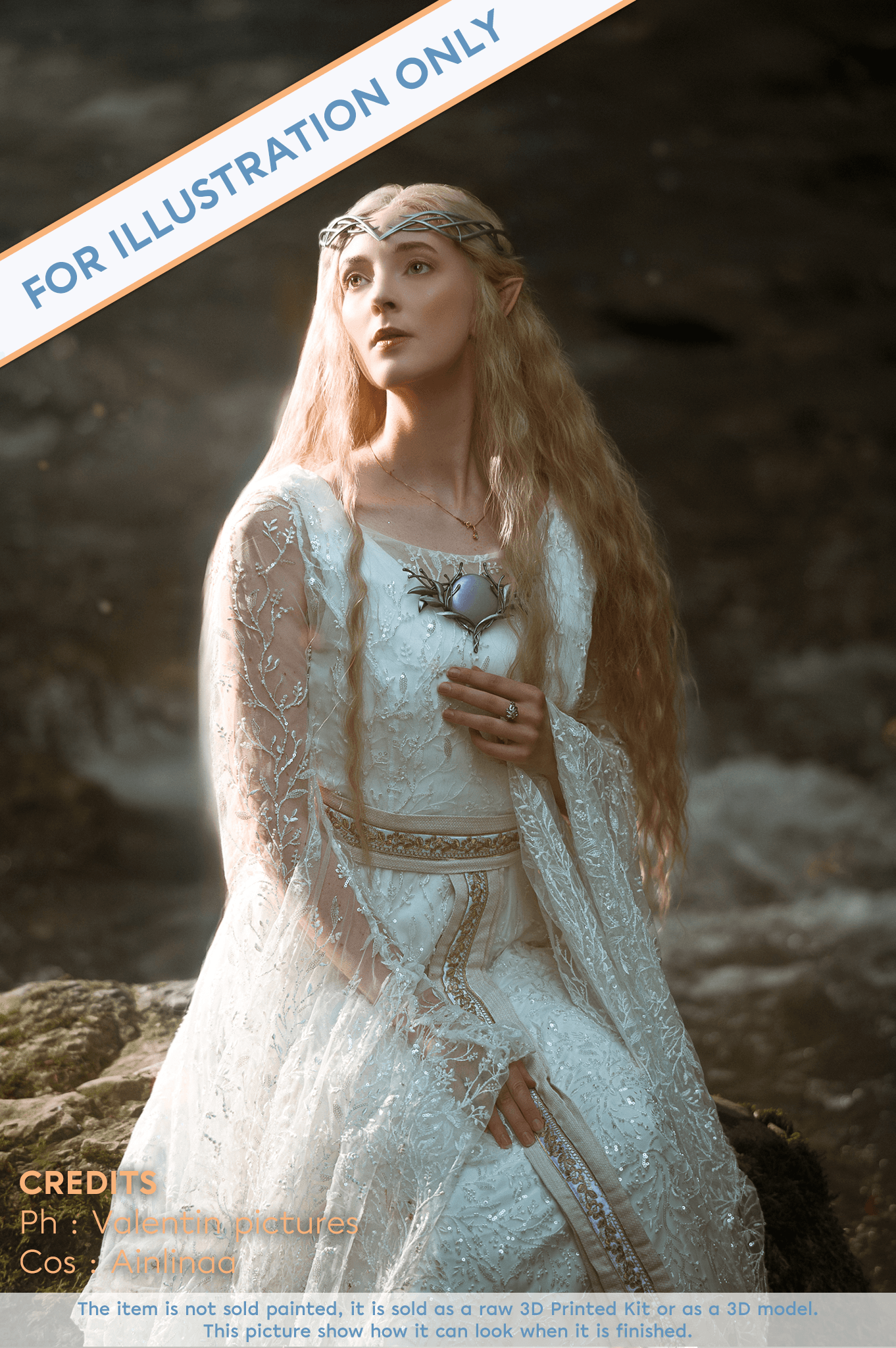GALADRIEL BROOCH | 3D Printed Kit (Resin) - Image 2