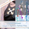 Jinx tattoos patterns for League of Legends | Tattoo pattern