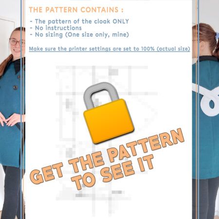 Ainlina Witch cloak | Digital Pattern Digital pattern to make the witch cloak from Witch Hat Atelier, one-size (mine). It is not graded. Perfect for Coco, Tetia, Agathe or Trice. The file included : a PDF to print the full pattern, one size, without detailed instructions except how to print it. April 27th, 2026